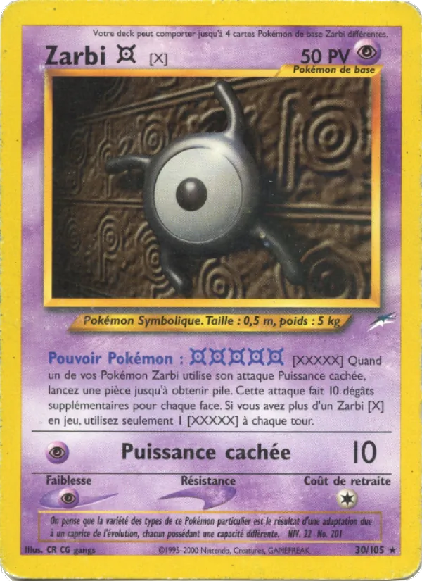 Carte Zarbi X 30/105 – Neo Destiny