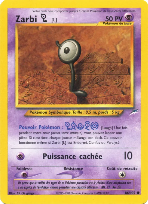 Carte Zarbi L 86/105 – Neo Destiny