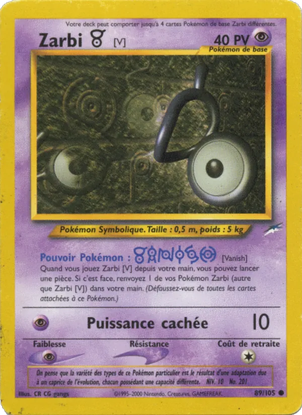 Carte Zarbi V 89/105 – Neo Destiny