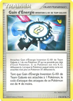Carte Gain d'Énergie Invention G-101 de Team Galaxie 116/127 – Platine