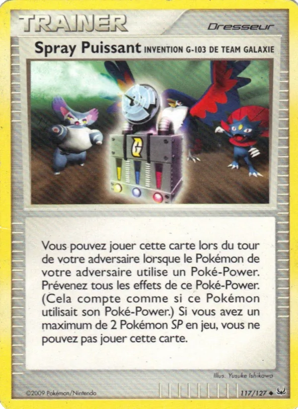 Carte Spray Puissant Invention G-103 de Team Galaxie 117/127 – Platine