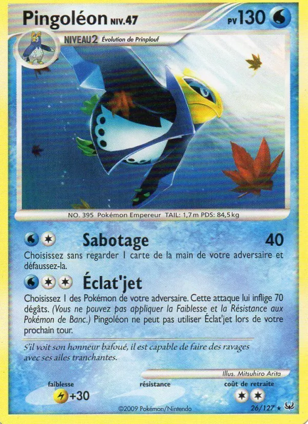 Carte Pingoléon 26/127 – Platine