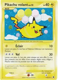 Carte Pikachu volant Niv. 12 113/111 – Rivaux Émergeants