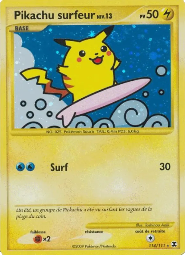 Carte Pikachu surfeur Niv. 13 114/111 – Rivaux Émergeants