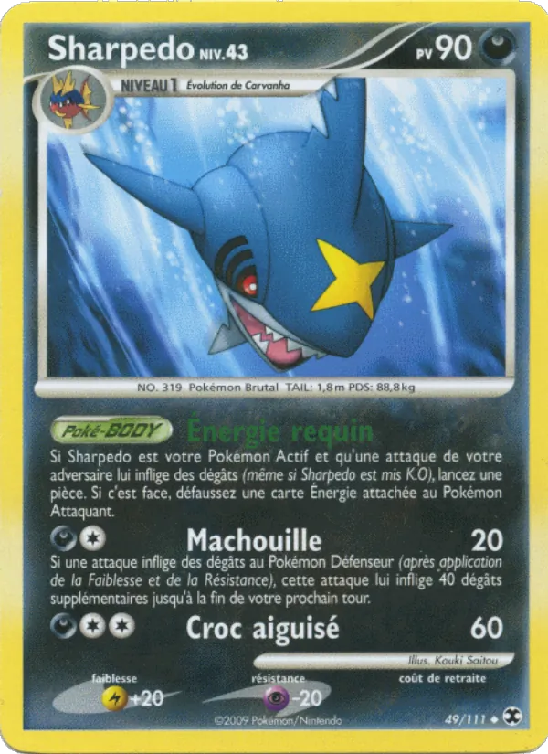 Carte Sharpedo Niv. 43 49/111 – Rivaux Émergeants
