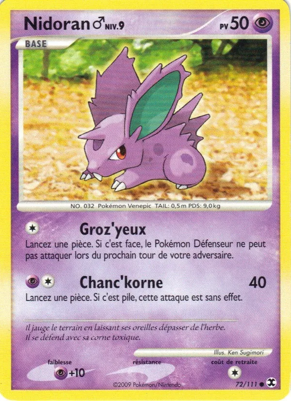 Carte Nidoran♂ Niv. 9 72/111 – Rivaux Émergeants