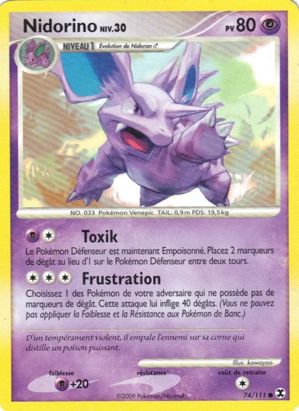 Carte Nidorino Niv. 30 74/111 – Rivaux Émergeants