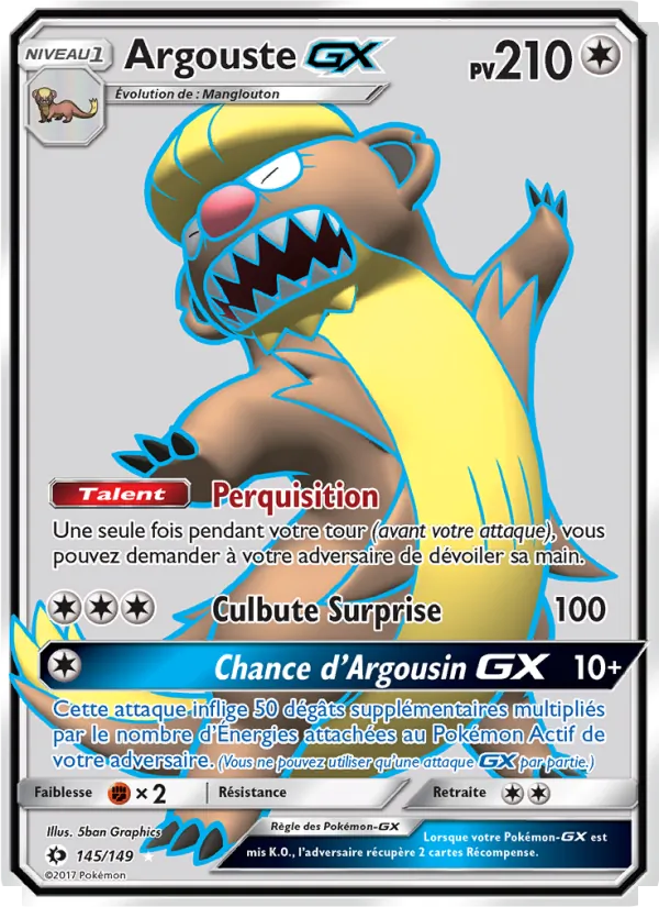 Carte Argouste GX 145/149 – Soleil et Lune
