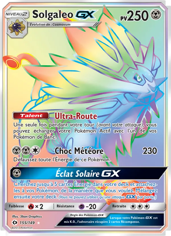 Carte Solgaleo GX 155/149 – Soleil et Lune