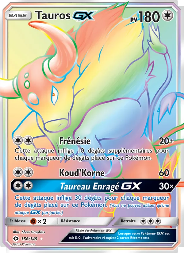 Carte Tauros GX 156/149 – Soleil et Lune