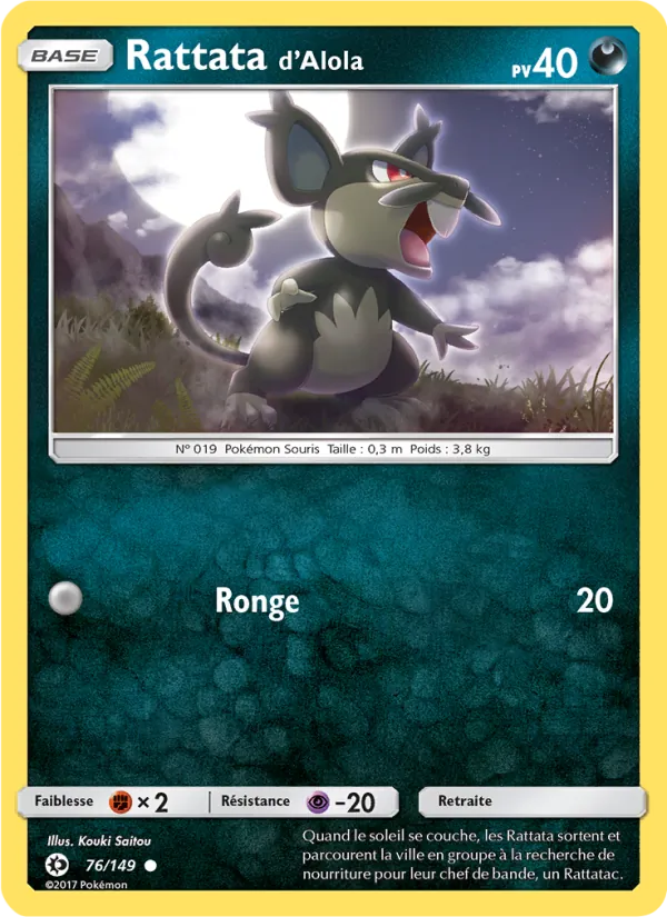 Carte Rattata d’Alola 76/149 – Soleil et Lune