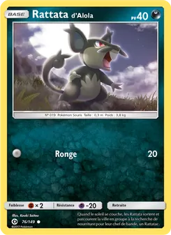 Carte Rattata d’Alola 76/149 – Soleil et Lune