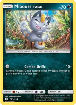 Carte Miaouss d’Alola 78/149 – Soleil et Lune
