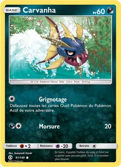 Carte Carvanha 81/149 – Soleil et Lune
