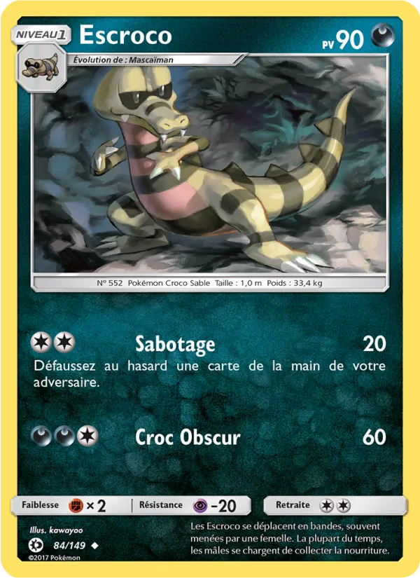 Carte Escroco 84/149 – Soleil et Lune