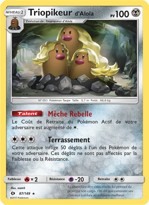 Carte Triopikeur d’Alola 87/149 – Soleil et Lune