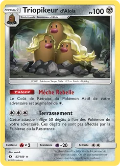 Carte Triopikeur d’Alola 87/149 – Soleil et Lune