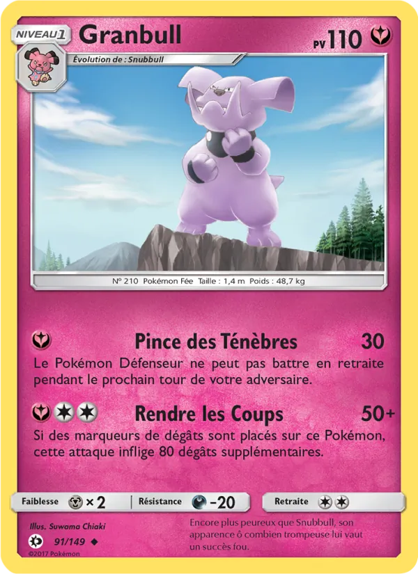 Carte Granbull 91/149 – Soleil et Lune