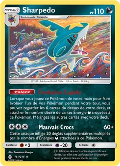Carte Sharpedo 111/214 – Alliance Infaillible