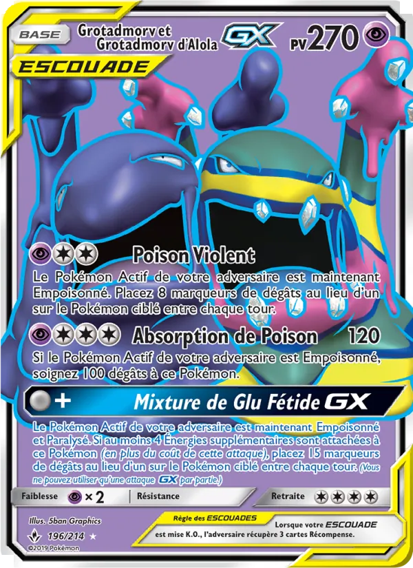 Carte Grotadmorv et Grotadmorv d’Alola GX 196/214 – Alliance Infaillible