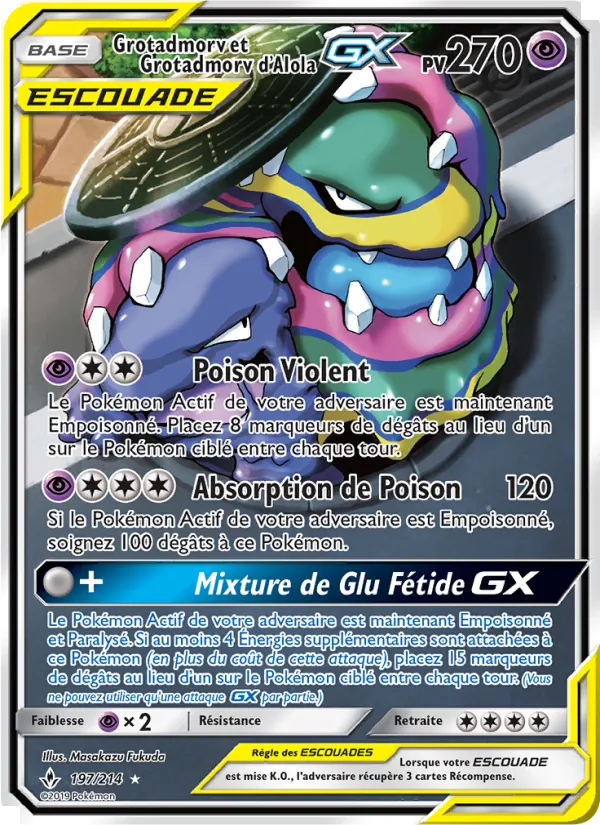 Carte Grotadmorv et Grotadmorv d’Alola GX 197/214 – Alliance Infaillible