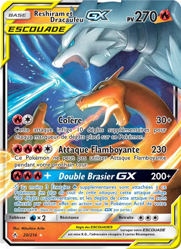 Carte Reshiram et Dracaufeu GX 20/214 – Alliance Infaillible