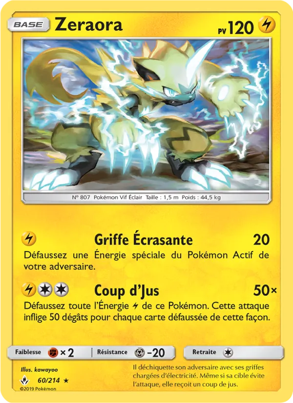 Carte Zeraora 60/214 – Alliance Infaillible