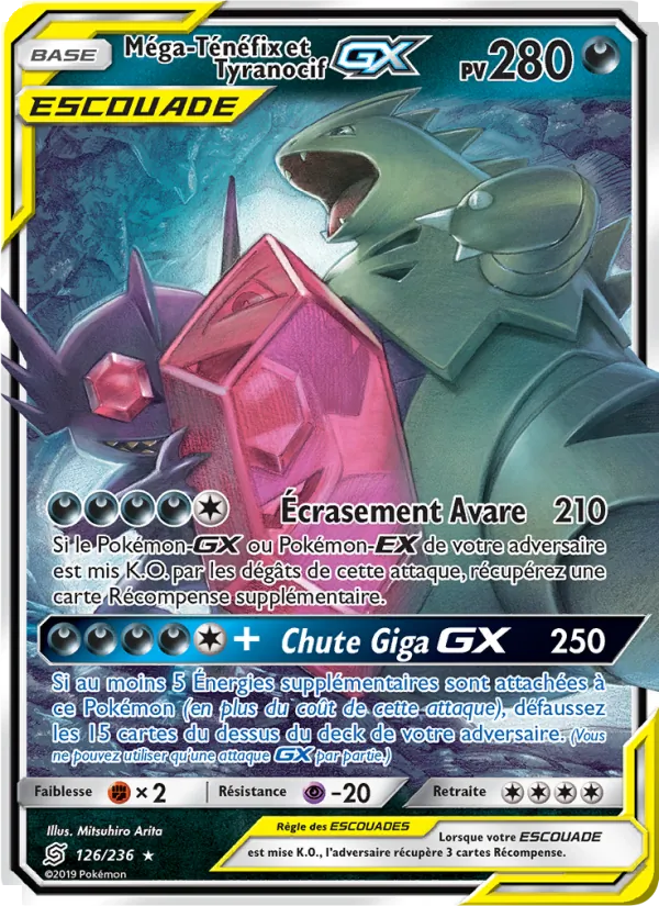 Carte Méga-Ténéfix et Tyranocif GX 126/236 – Harmonie des Esprits