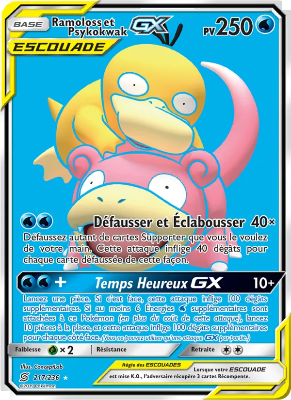 Carte Ramoloss et Psykokwak GX 217/236 – Harmonie des Esprits