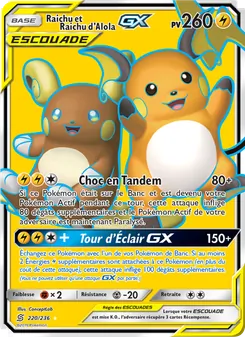 Carte Raichu et Raichu d’Alola GX 220/236 – Harmonie des Esprits
