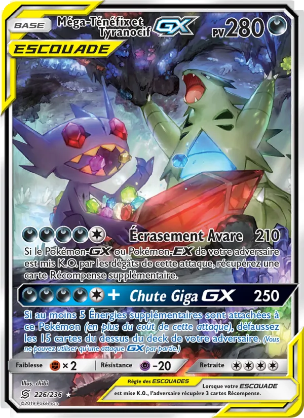 Carte Méga-Ténéfix et Tyranocif GX 226/236 – Harmonie des Esprits