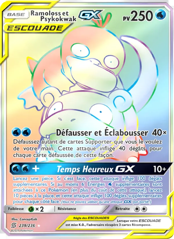 Carte Ramoloss et Psykokwak GX 239/236 – Harmonie des Esprits