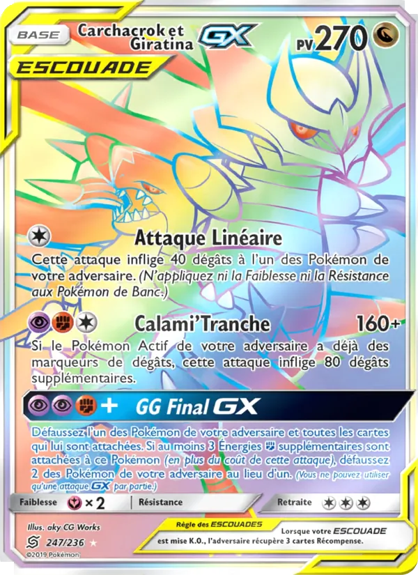 Carte Carchacrok et Giratina GX 247/236 – Harmonie des Esprits