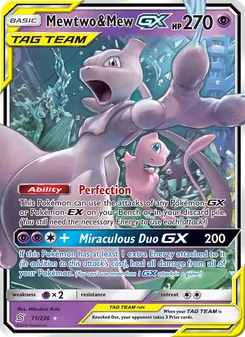 Carte Mewtwo et Mew GX 71/236 – Harmonie des Esprits