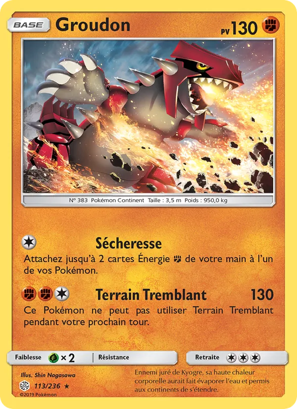 Carte Groudon 113/236 – Éclipse Cosmique
