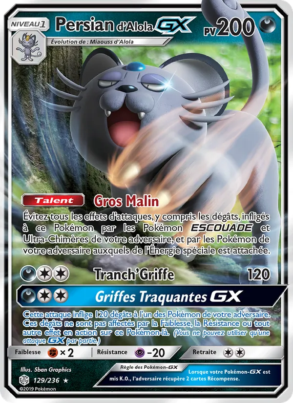 Carte Persian d’Alola GX 129/236 – Éclipse Cosmique