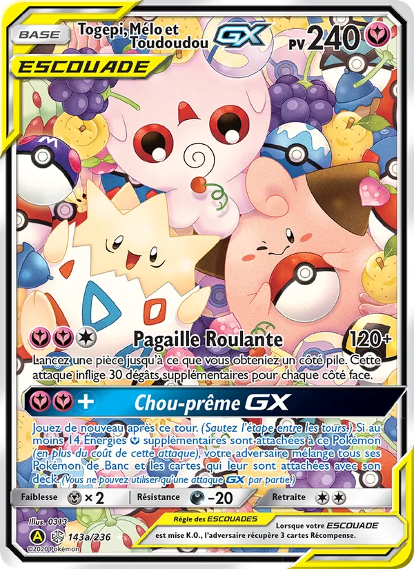 Carte Togepi, Mélo et Toudoudou GX 143/236 – Éclipse Cosmique