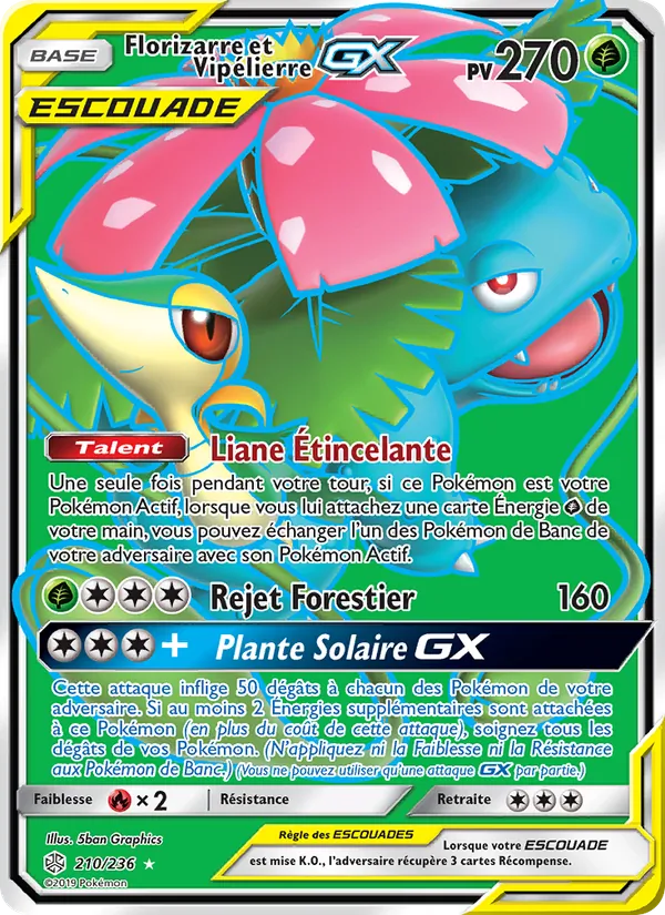 Carte Florizarre et Vipélierre GX 210/236 – Éclipse Cosmique