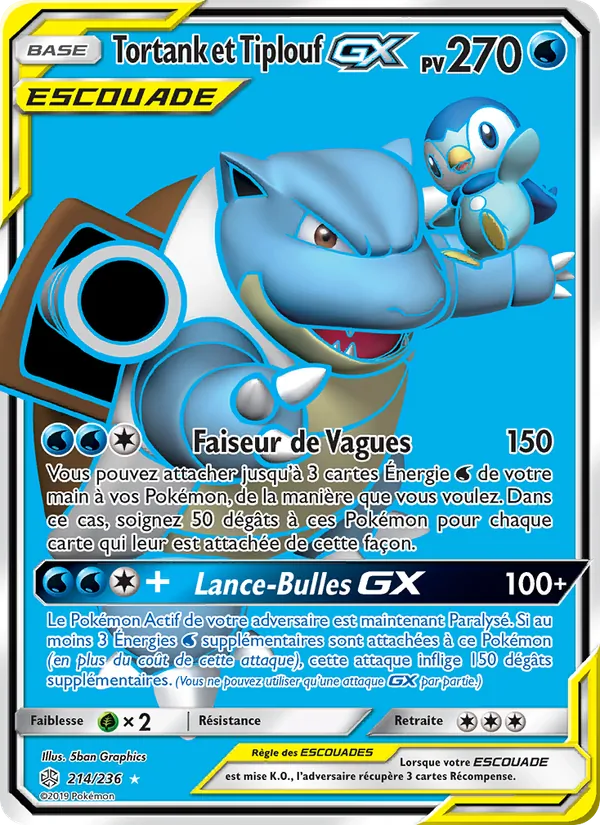 Carte Tortank et Tiplouf GX 214/236 – Éclipse Cosmique