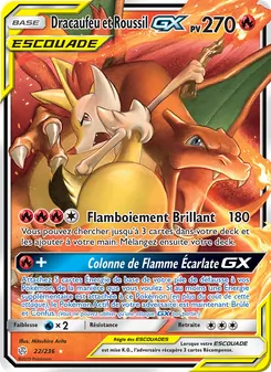 Carte Dracaufeu et Roussil GX 22/236 – Éclipse Cosmique