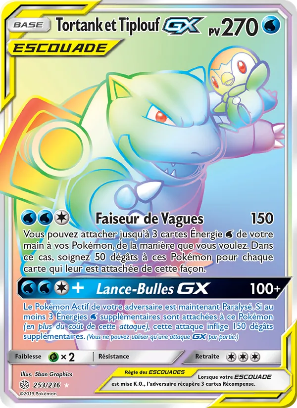 Carte Tortank et Tiplouf GX 253/236 – Éclipse Cosmique