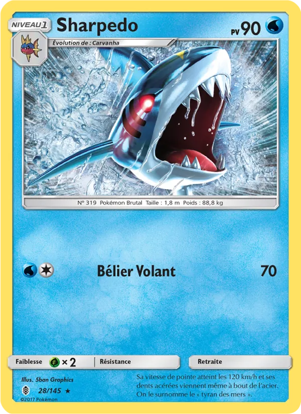Carte Sharpedo 28/145 – Gardiens Ascendants