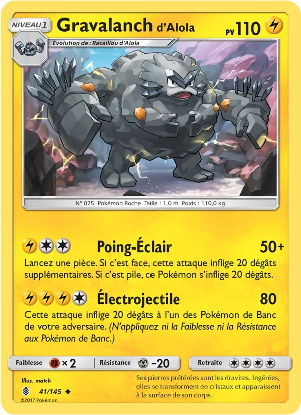 Carte Gravalanch d’Alola 41/145 – Gardiens Ascendants
