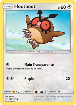 Carte Hoothoot 106/147 – Ombres Ardentes