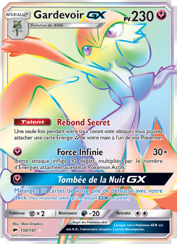 Carte Gardevoir GX 159/147 – Ombres Ardentes