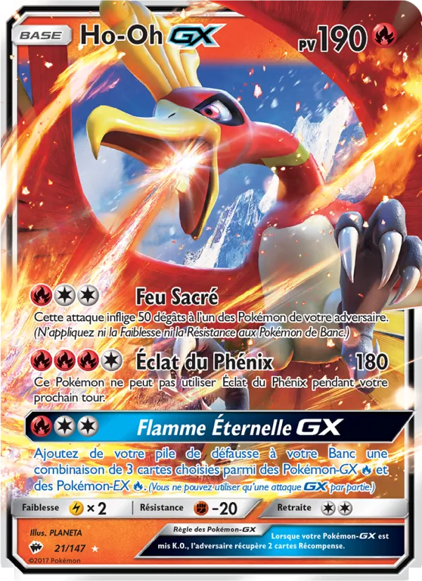 Carte Ho-Oh GX 21/147 – Ombres Ardentes