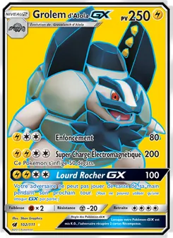 Carte Grolem d’Alola GX 102/111 – Invasion Carmin