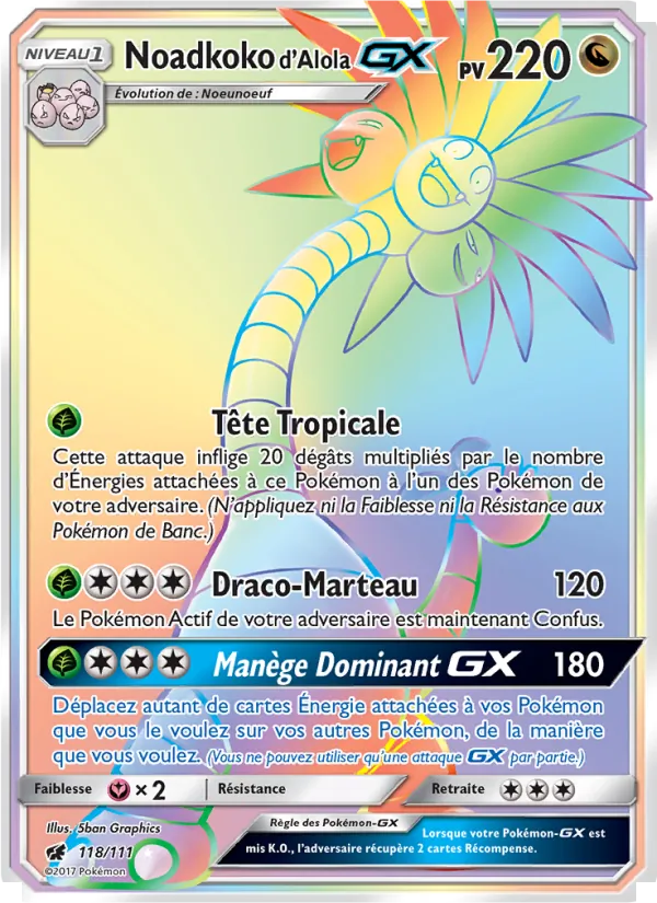 Carte Noadkoko d’Alola GX 118/111 – Invasion Carmin