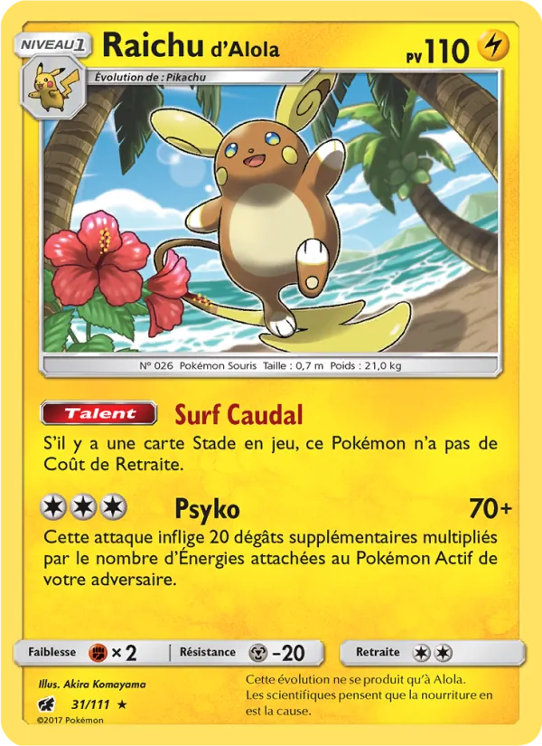 Carte Raichu d’Alola 31/111 – Invasion Carmin