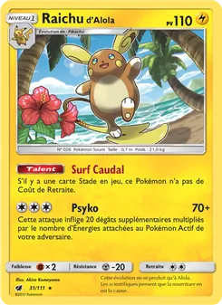 Carte Raichu d’Alola 31/111 – Invasion Carmin